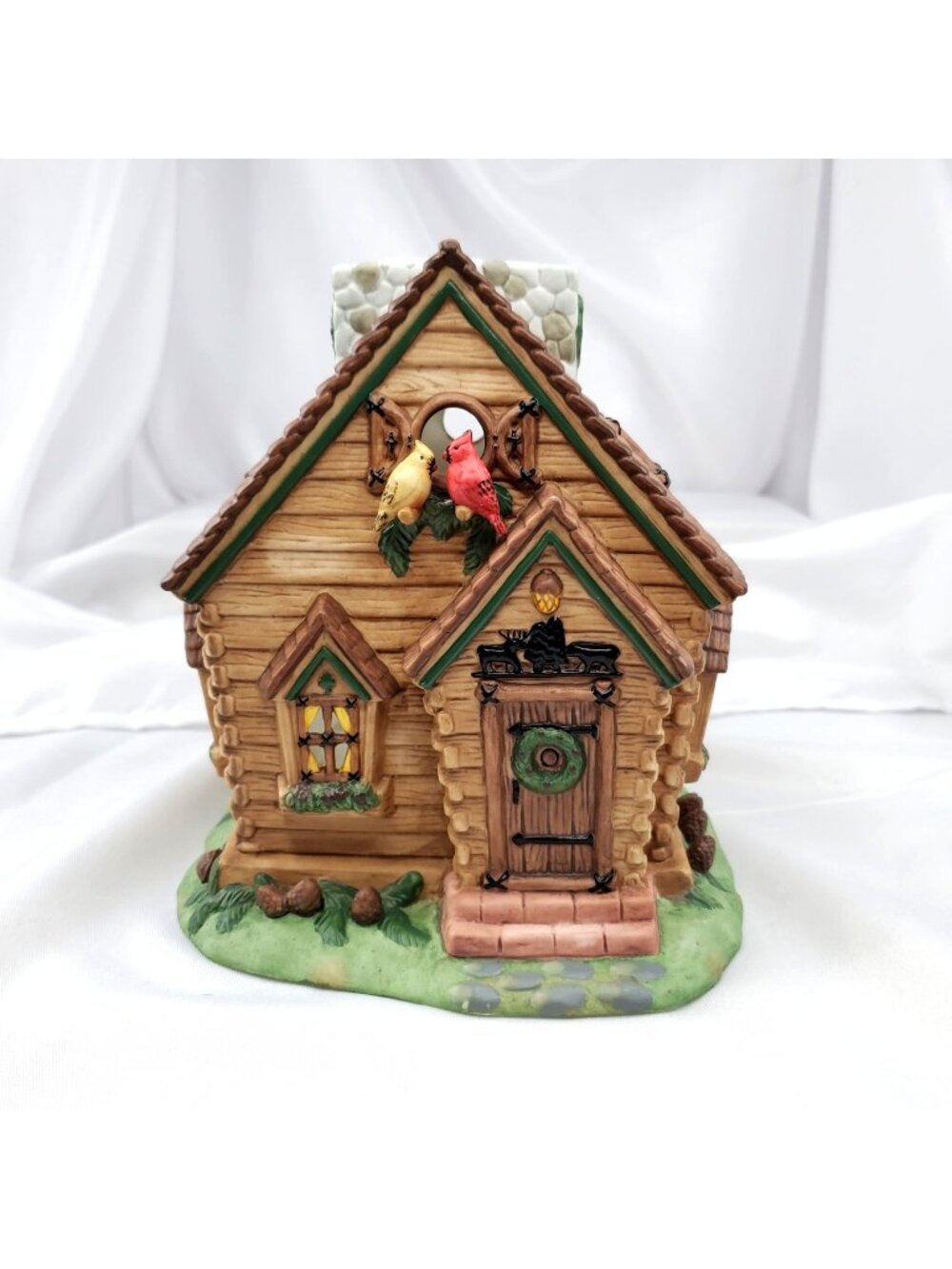 Partylite "Forest Friends" Tealight Candle House With Box Rustic Cabin P7914